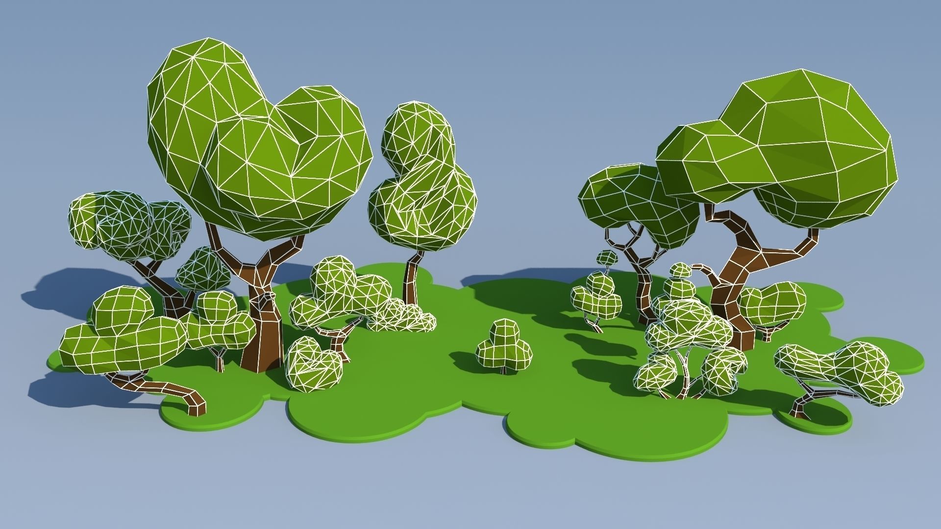 Trees and Bushes Pack - 01 Low-poly 3D model_20