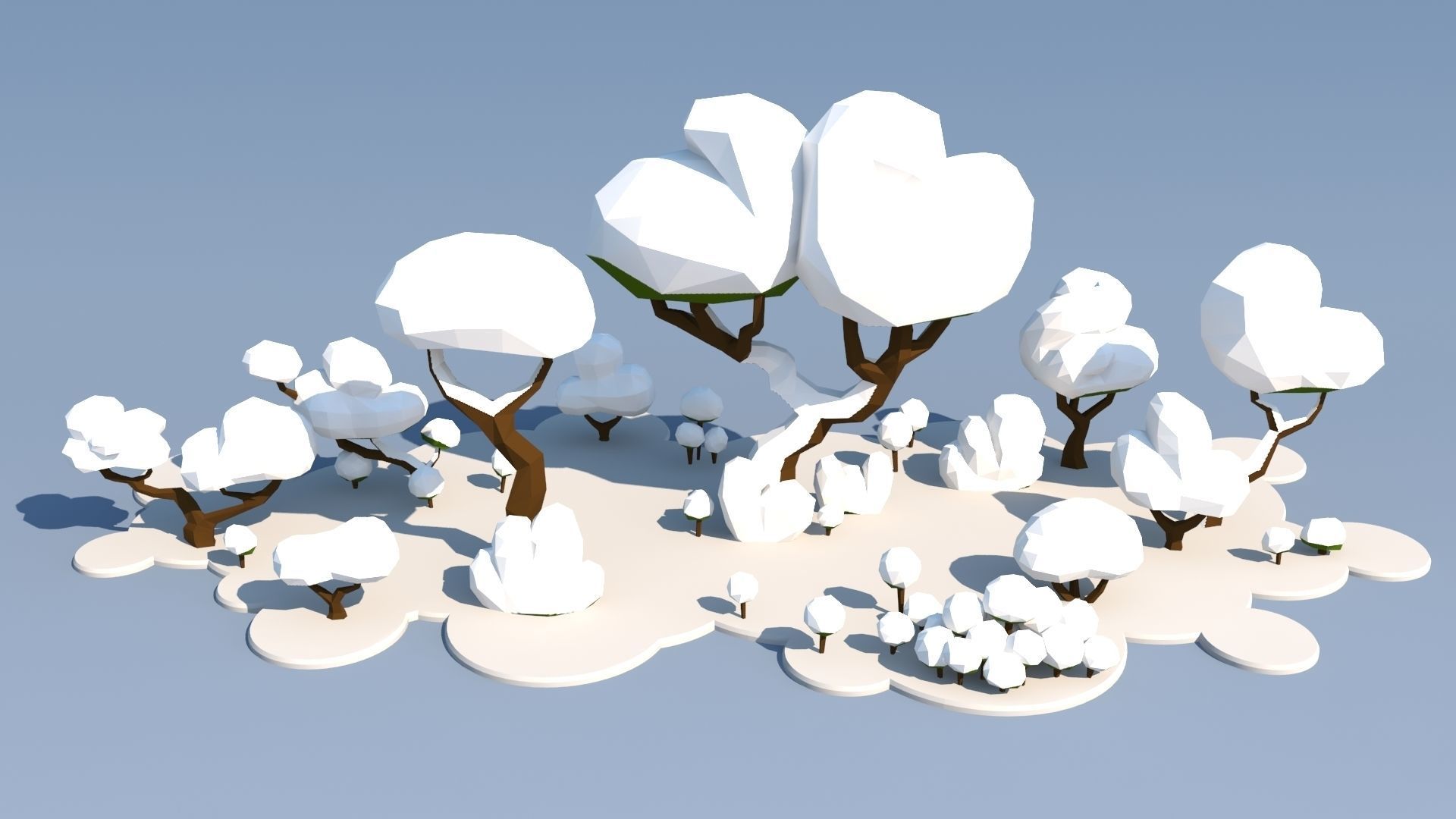 Trees and Bushes Pack - 01 Low-poly 3D model_6
