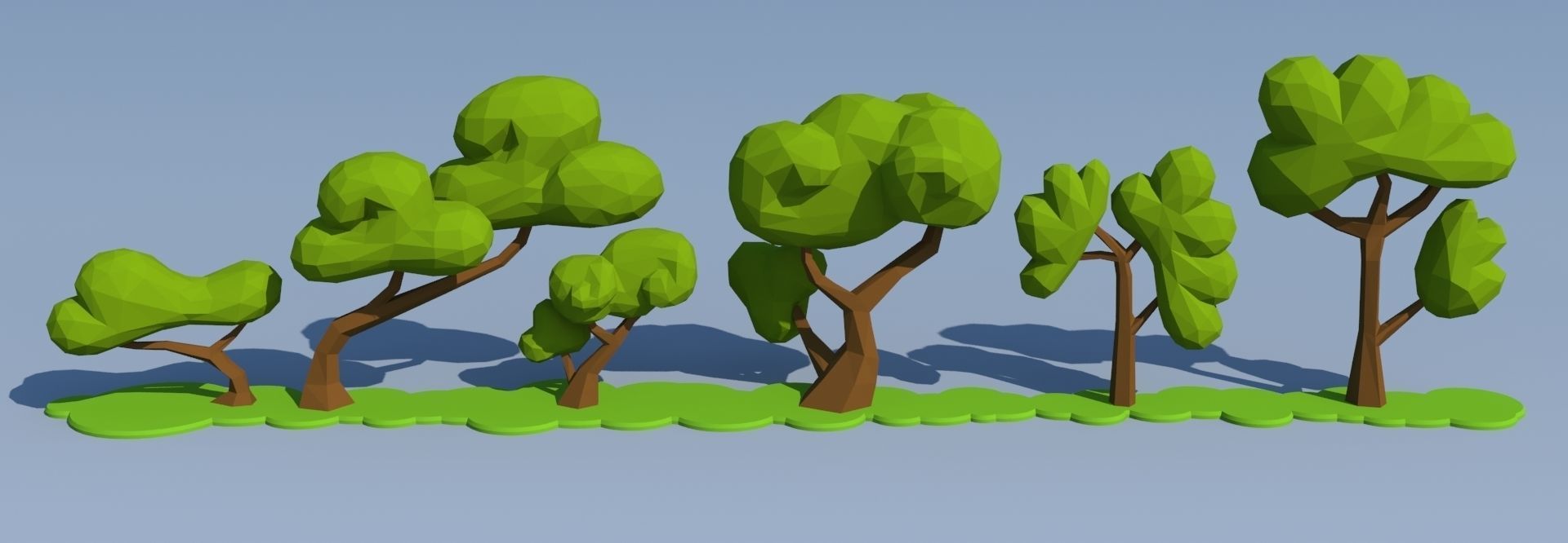 Trees and Bushes Pack - 01 Low-poly 3D model_34