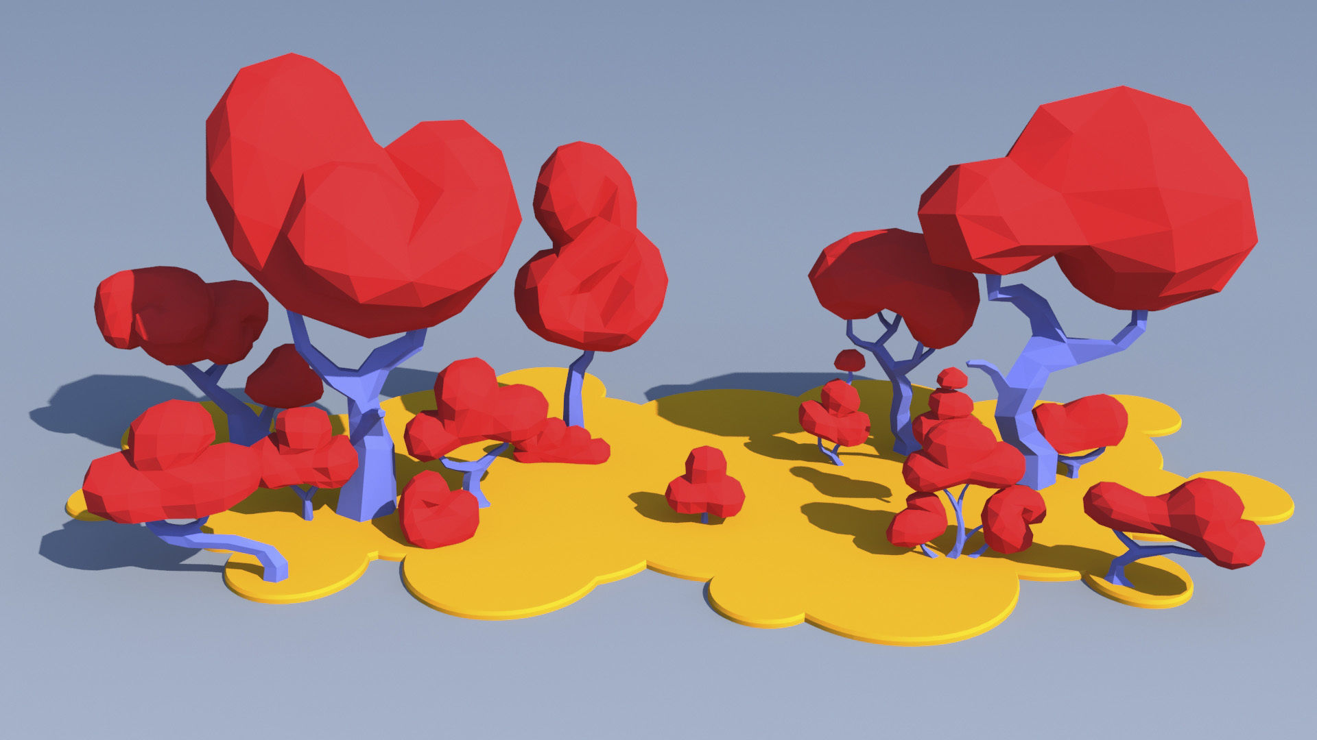 Trees and Bushes Pack - 01 Low-poly 3D model_23