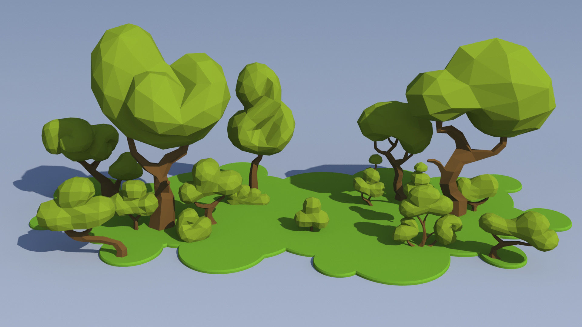 Trees and Bushes Pack - 01 Low-poly 3D model_19
