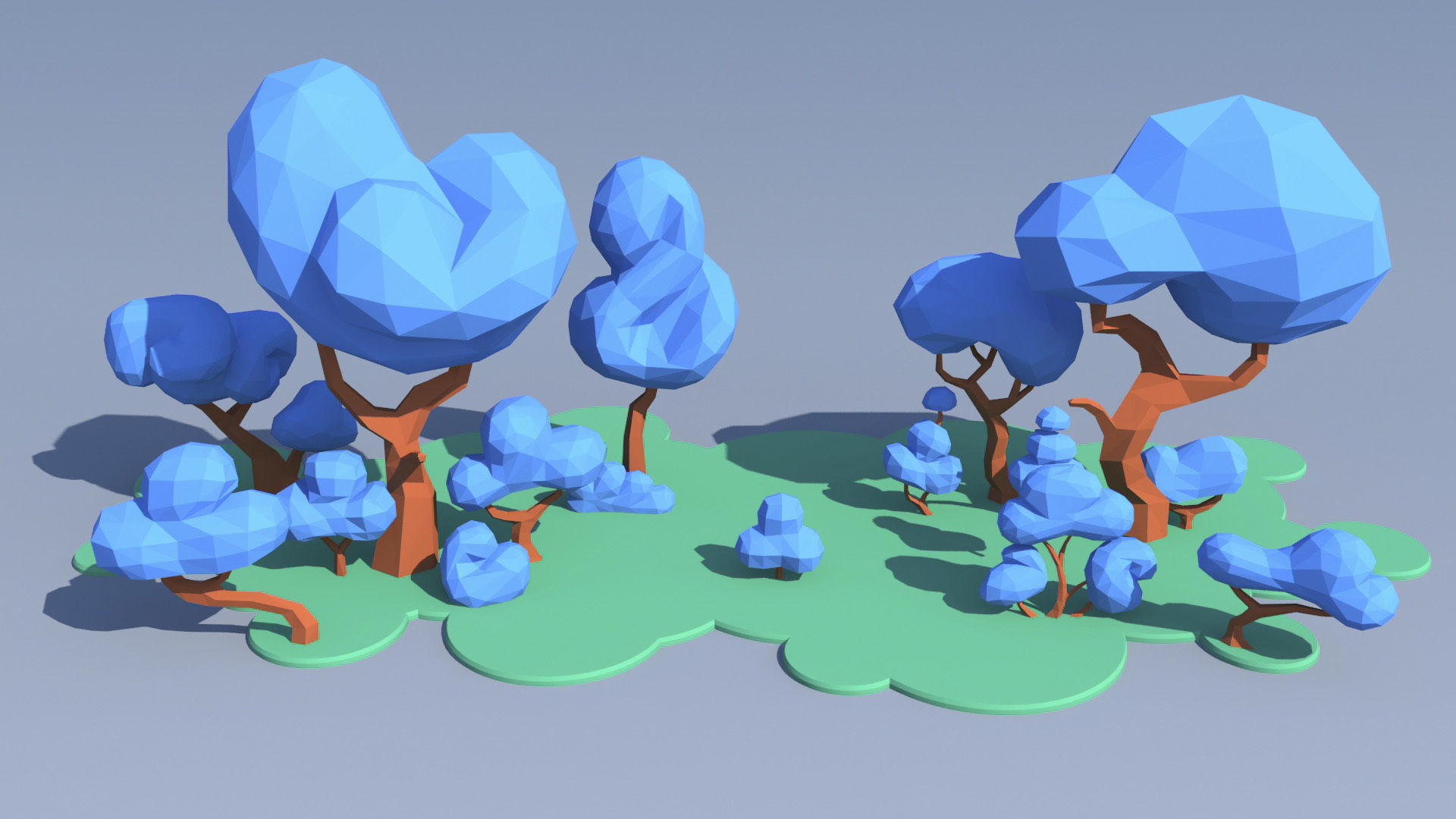 Trees and Bushes Pack - 01 Low-poly 3D model_22