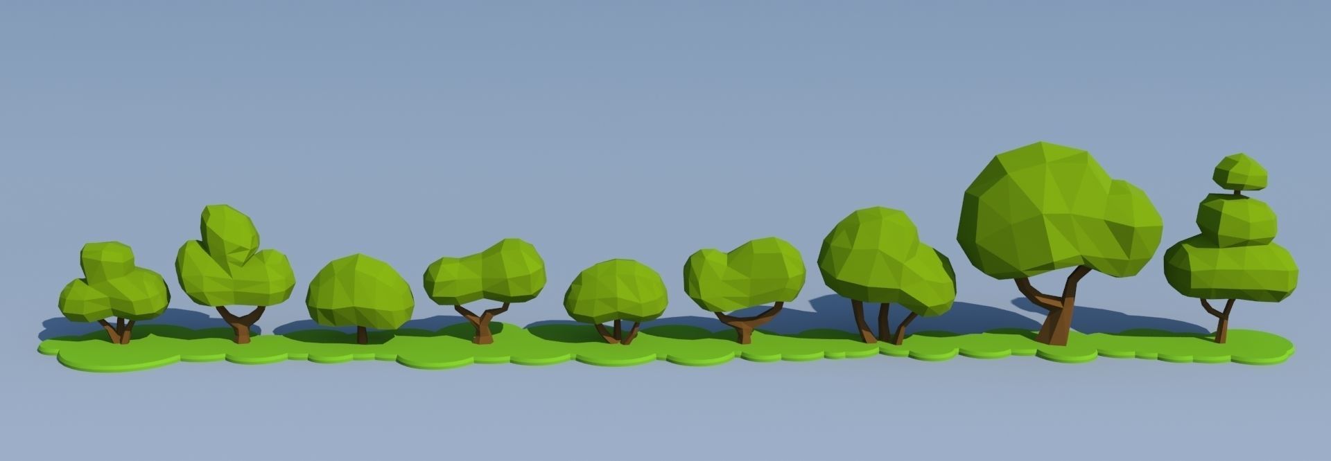 Trees and Bushes Pack - 01 Low-poly 3D model_29