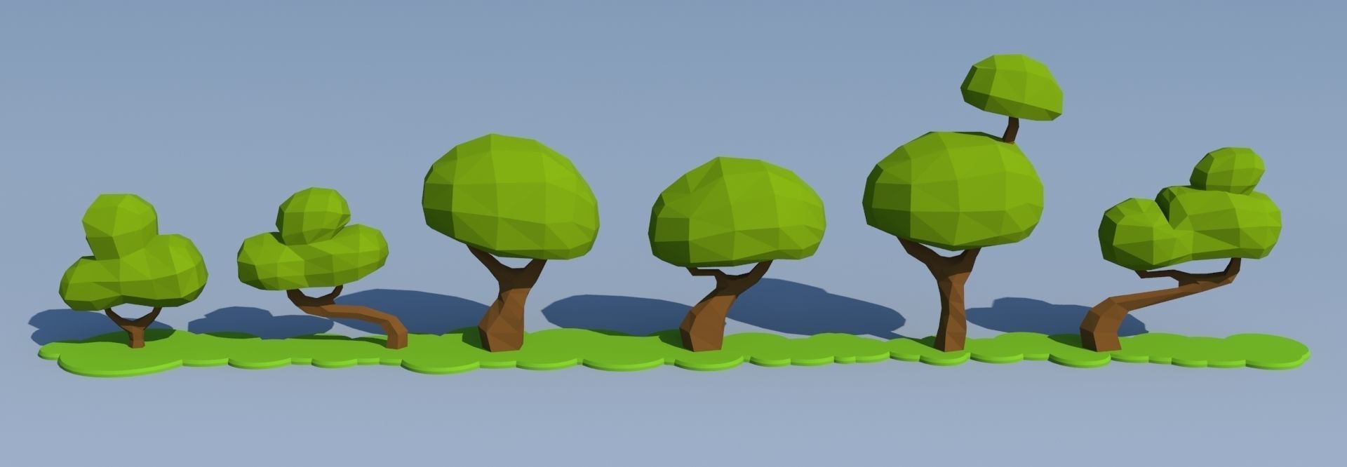 Trees and Bushes Pack - 01 Low-poly 3D model_30