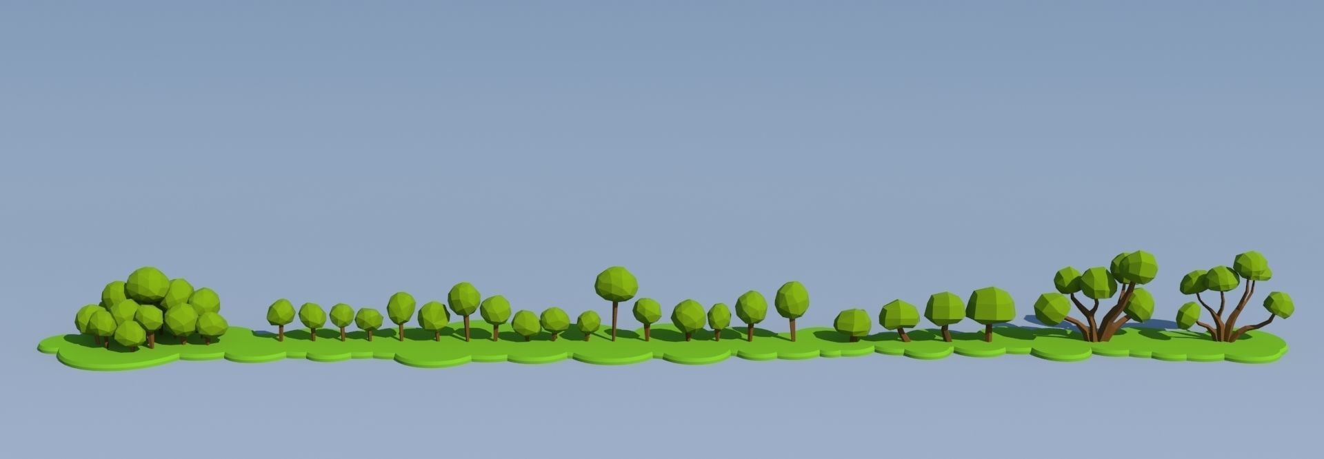 Trees and Bushes Pack - 01 Low-poly 3D model_27