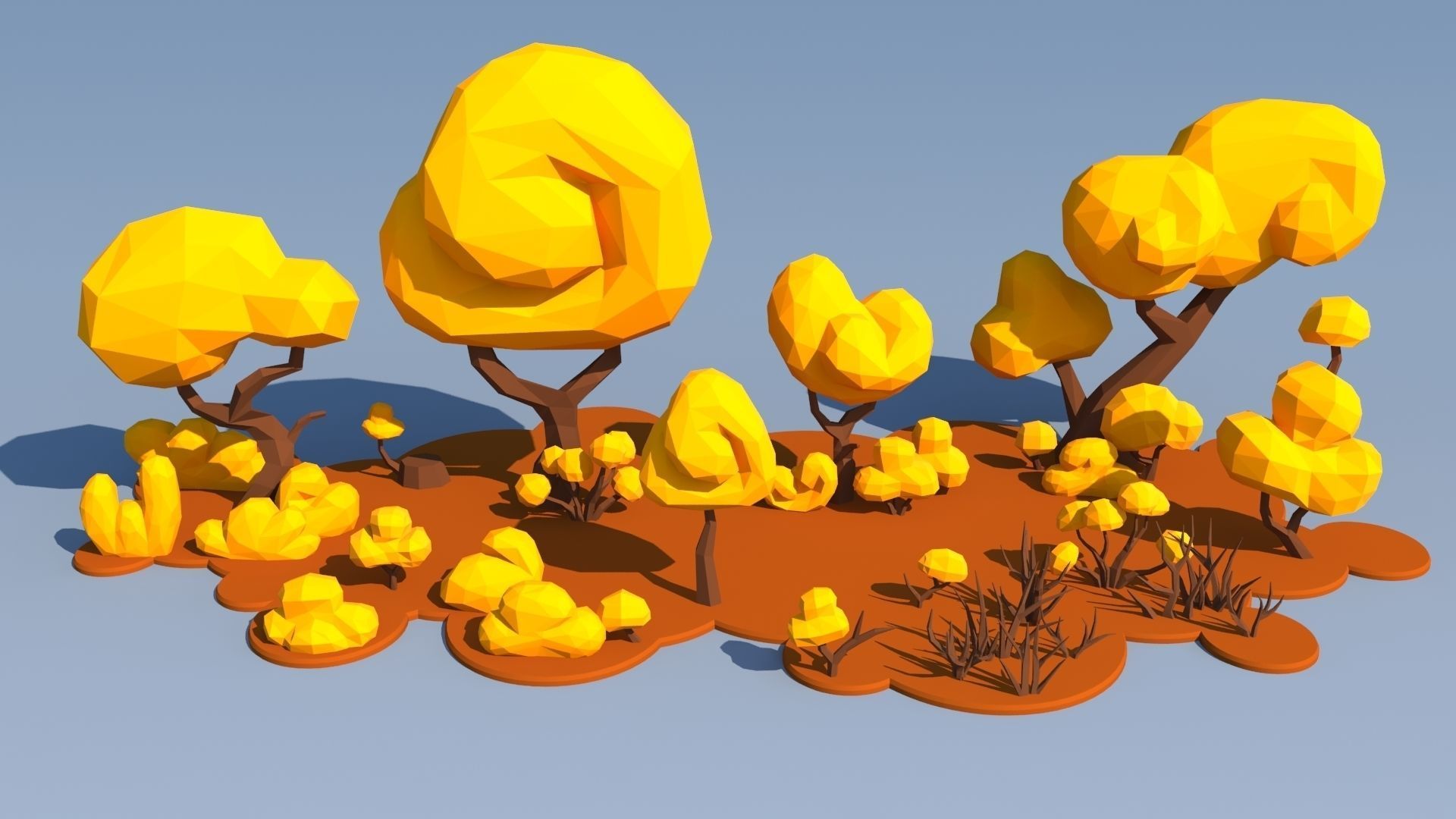 Trees and Bushes Pack - 01 Low-poly 3D model_15