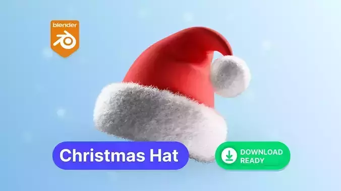 Santa Claus Hat Low-poly 3D model