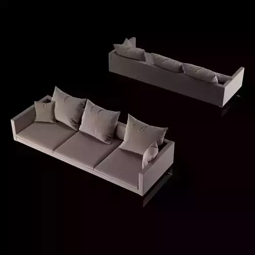 Modern sofa 3 seat with pillow 3D model
