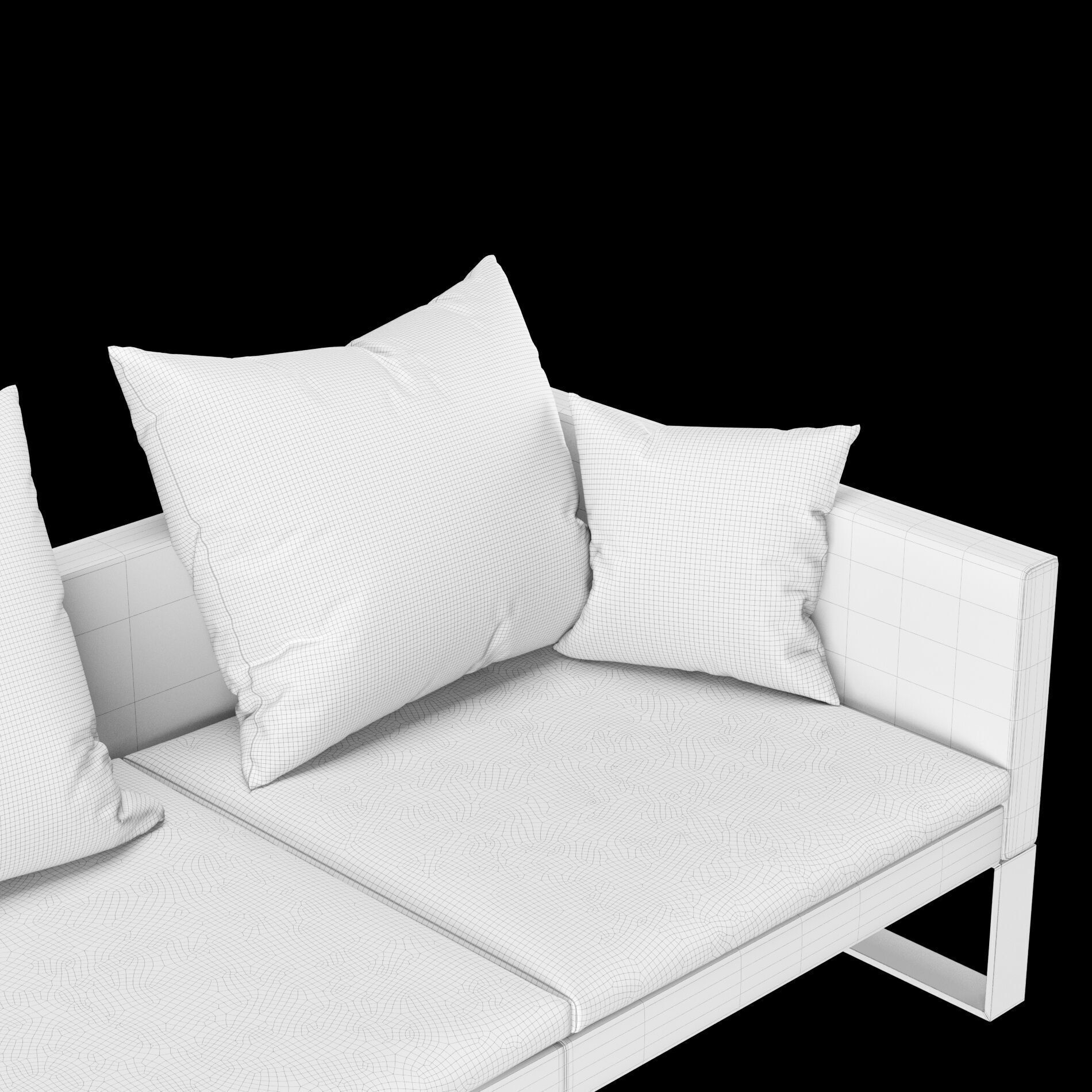Modern sofa 3 seat with pillow 3D model_12