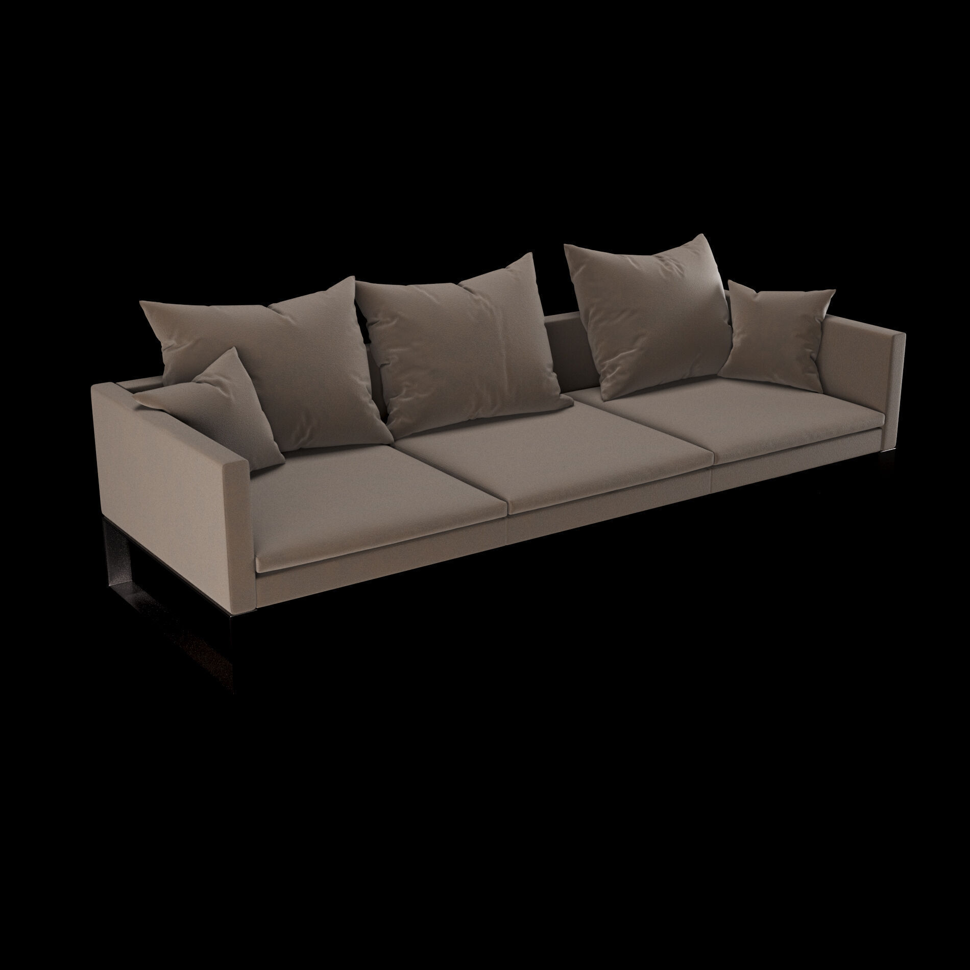 Modern sofa 3 seat with pillow 3D model_3