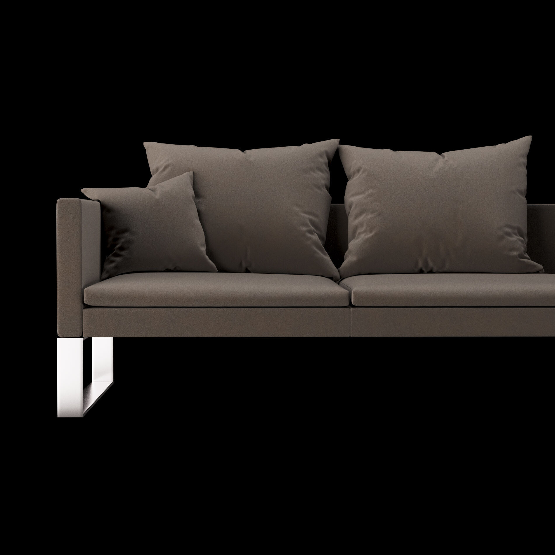 Modern sofa 3 seat with pillow 3D model_7