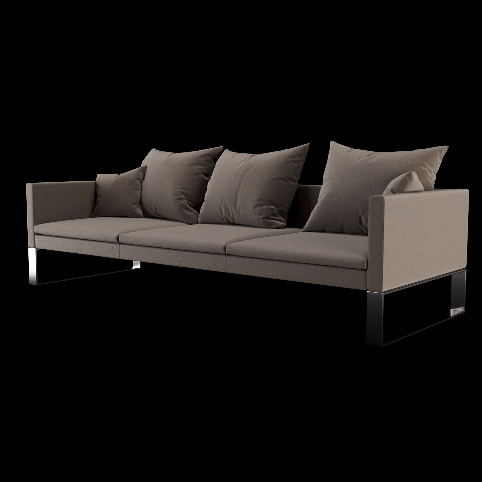 Modern sofa 3 seat with pillow 3D model_5