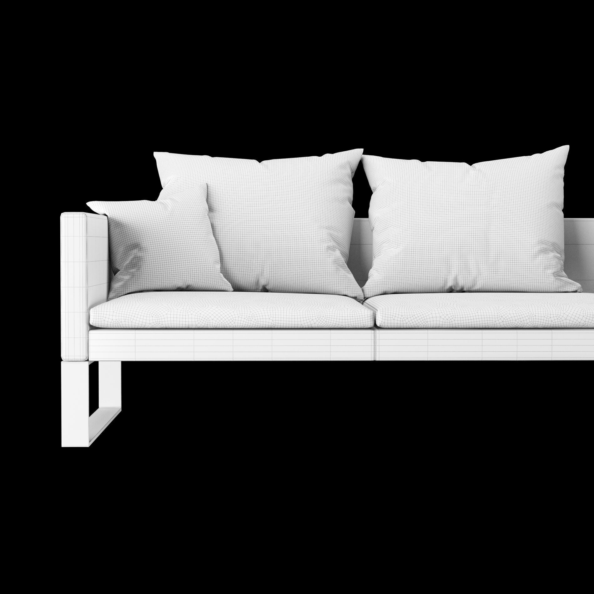 Modern sofa 3 seat with pillow 3D model_8