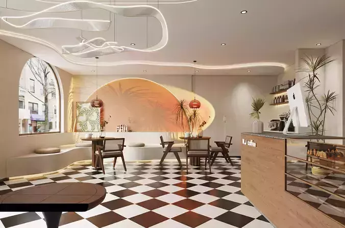  restaurant  cafe  Interior scene 49