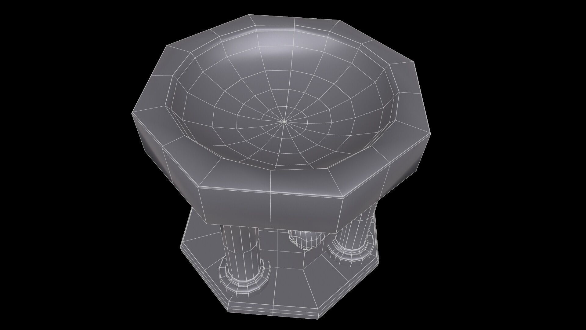 Fountain Colum Low-poly 3D model_11