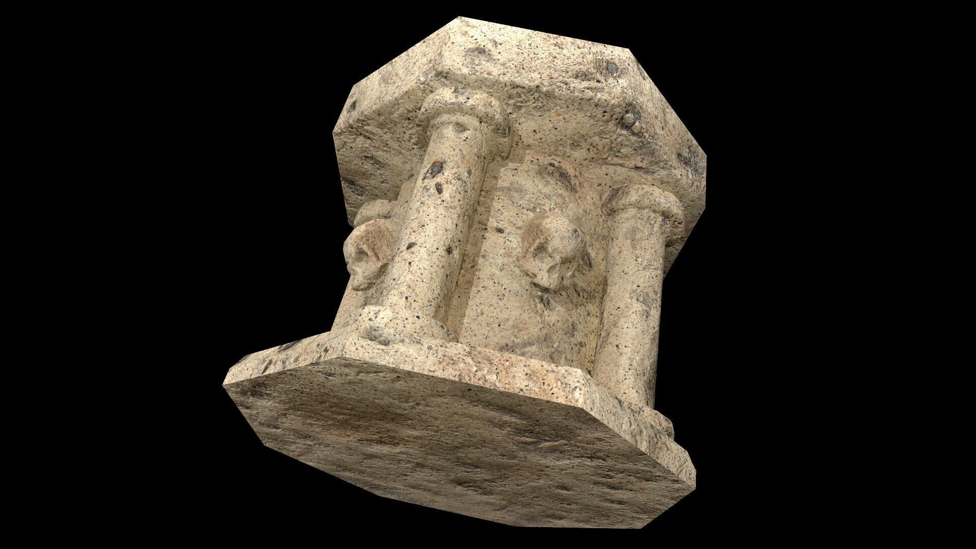 Fountain Colum Low-poly 3D model_5