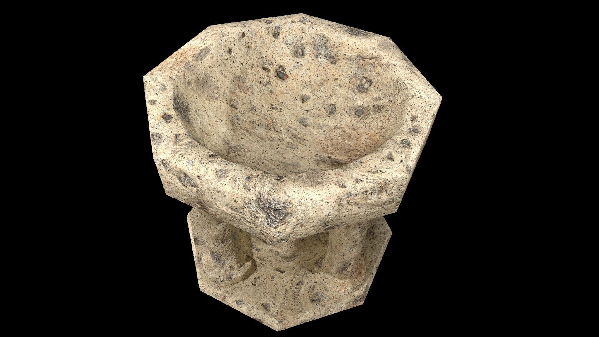 Fountain Colum Low-poly 3D model_9