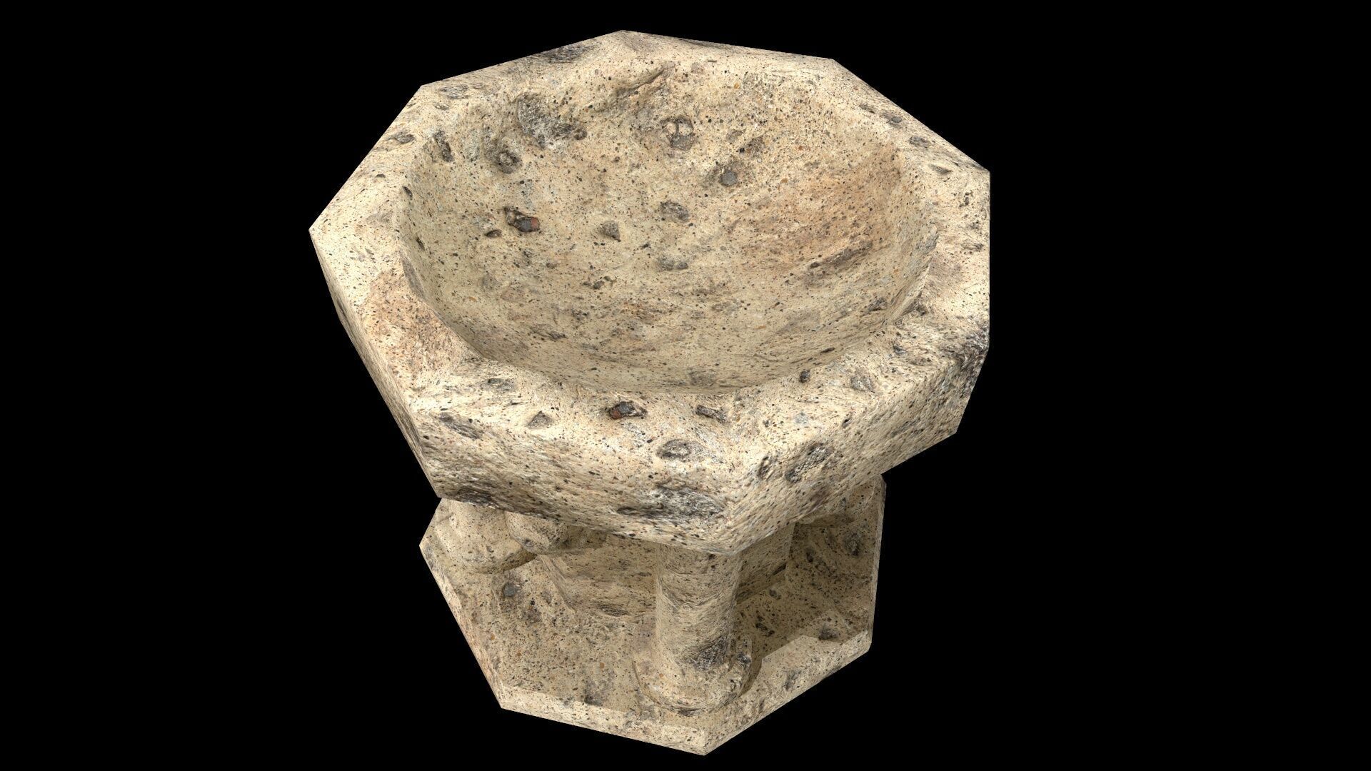 Fountain Colum Low-poly 3D model_8