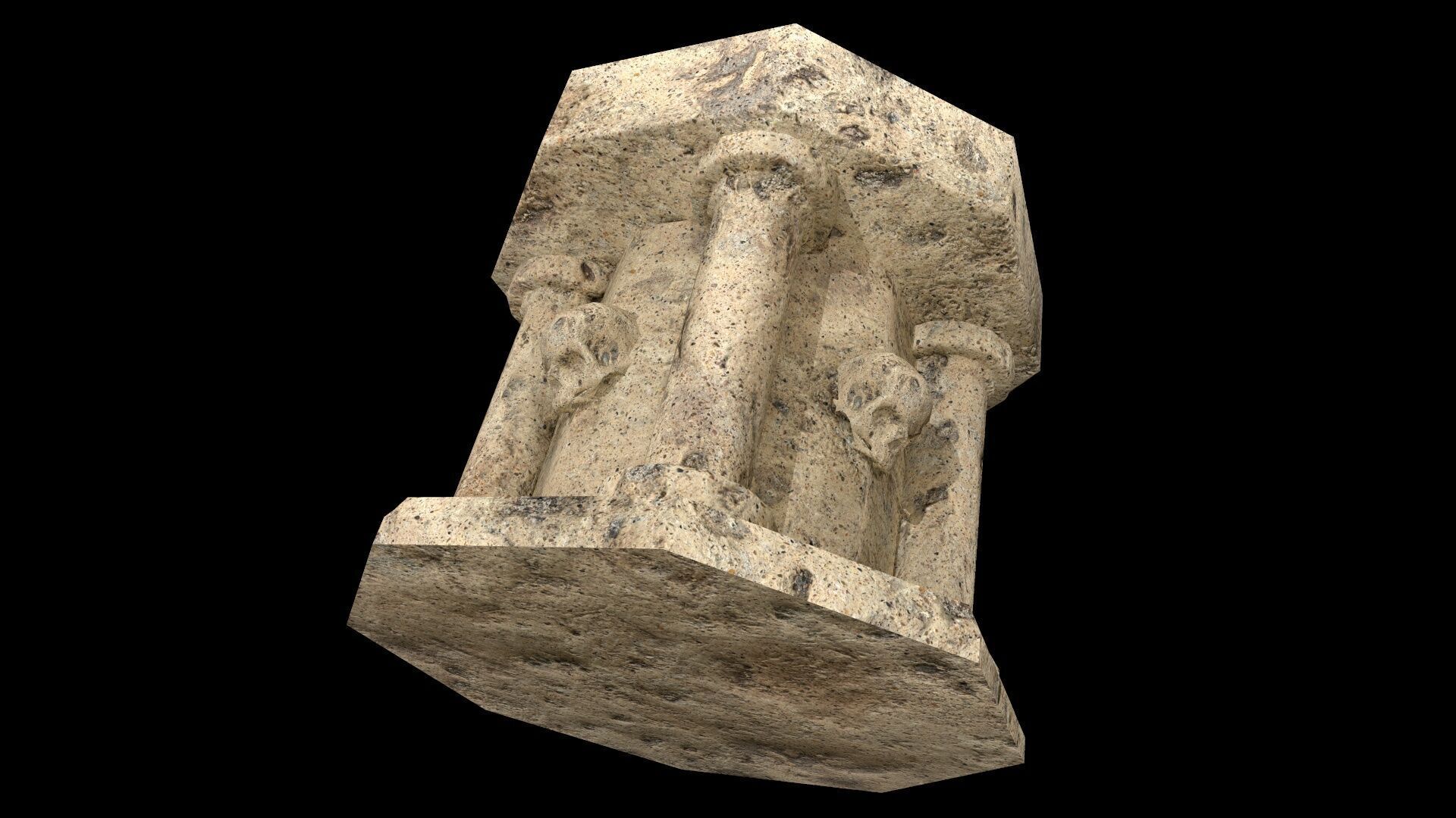 Fountain Colum Low-poly 3D model_6