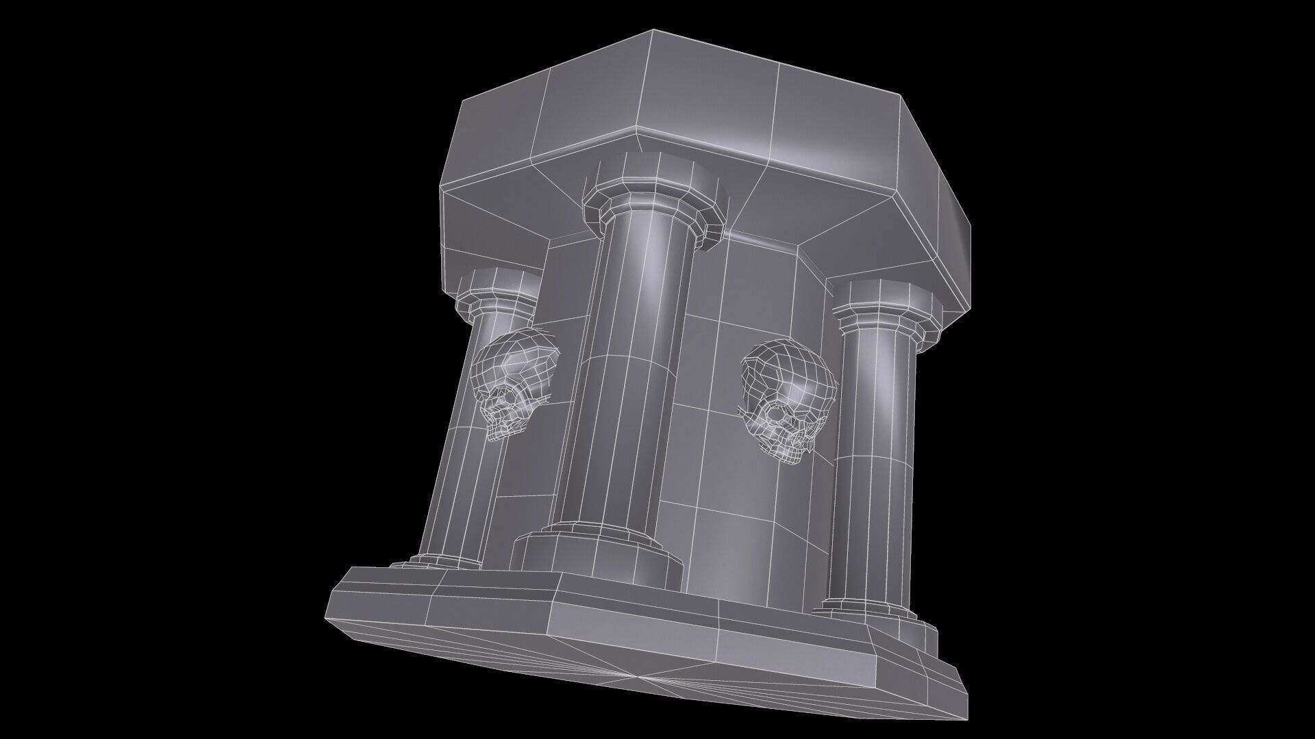 Fountain Colum Low-poly 3D model_16