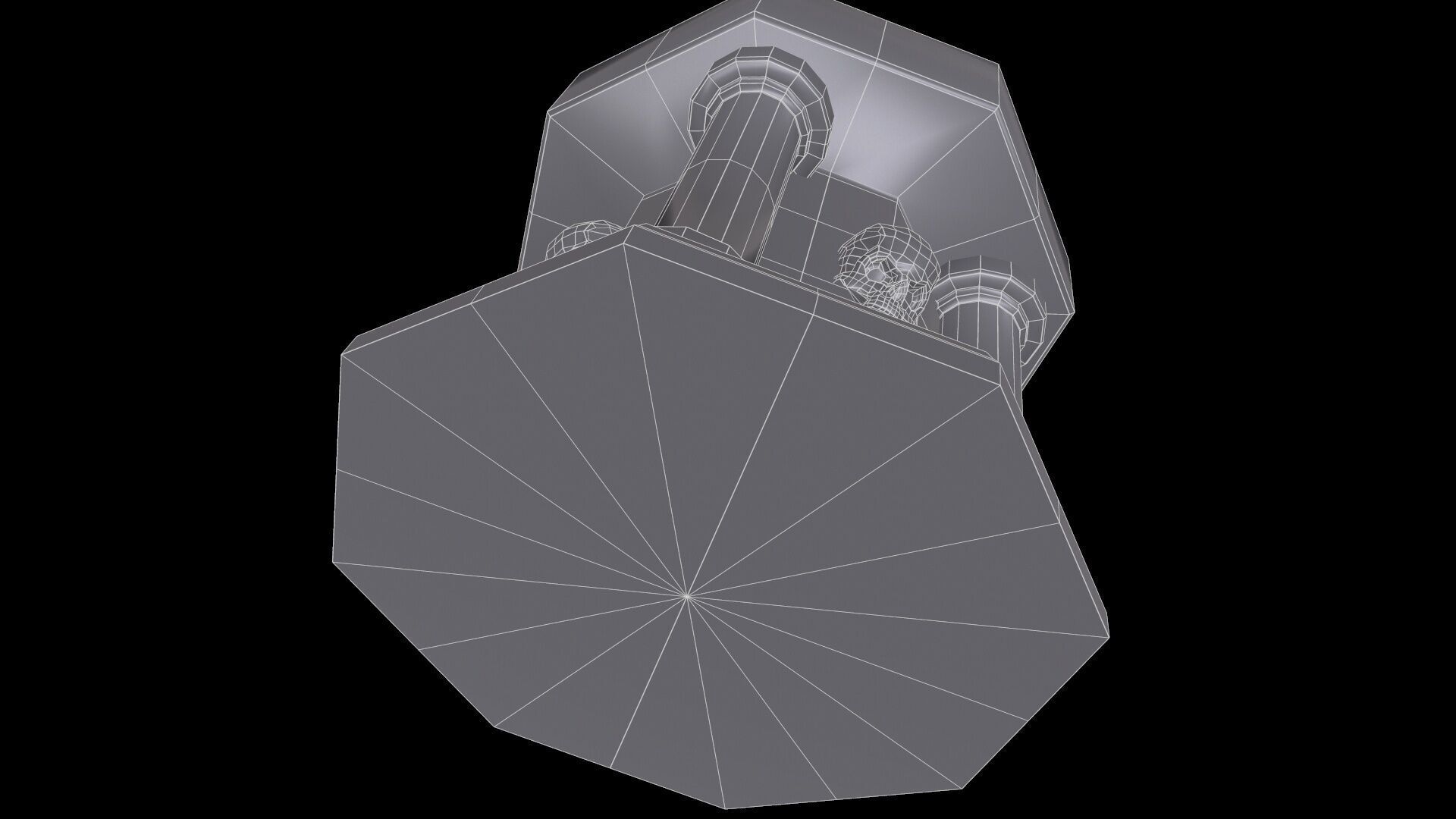 Fountain Colum Low-poly 3D model_17