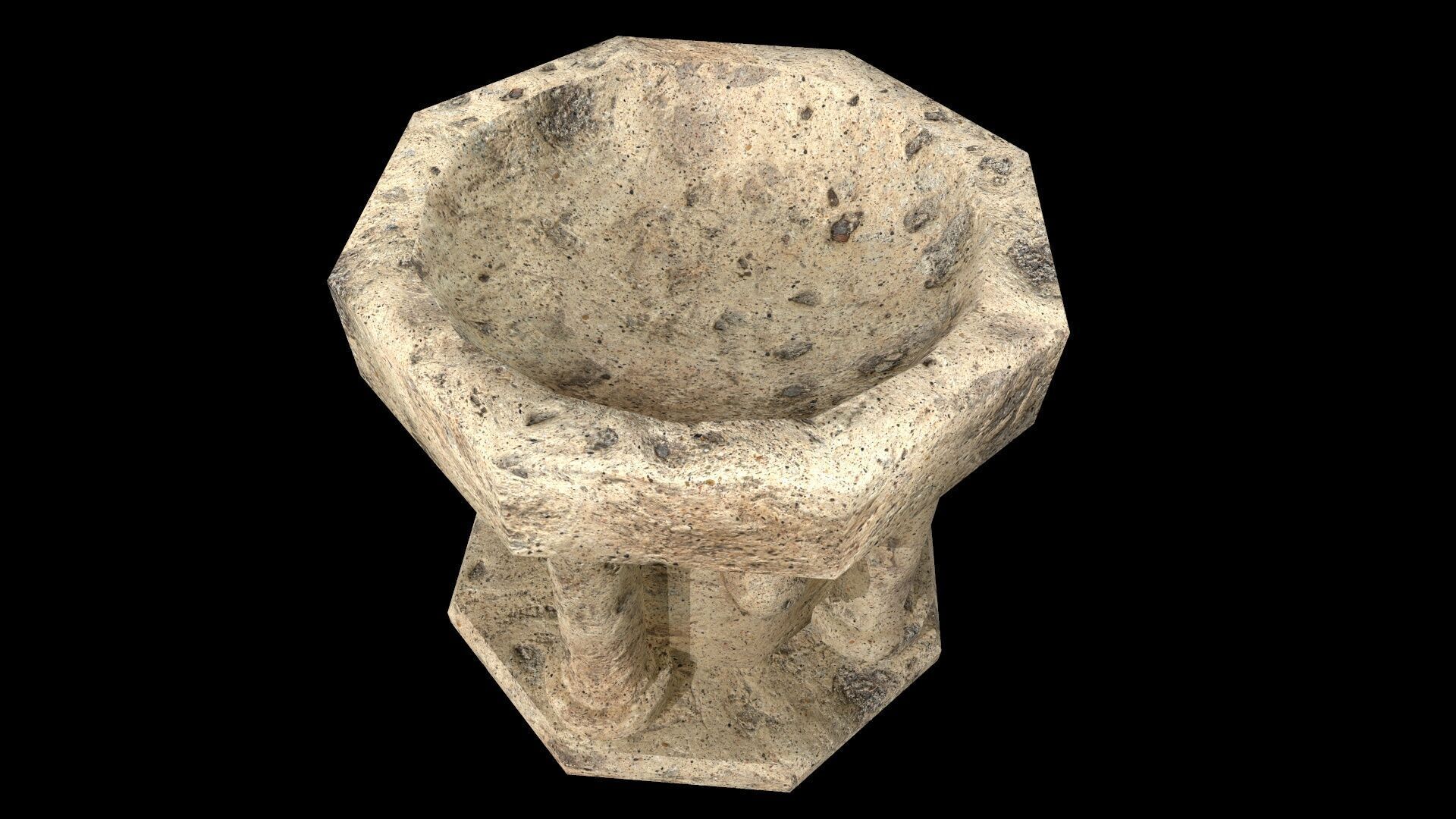 Fountain Colum Low-poly 3D model_10