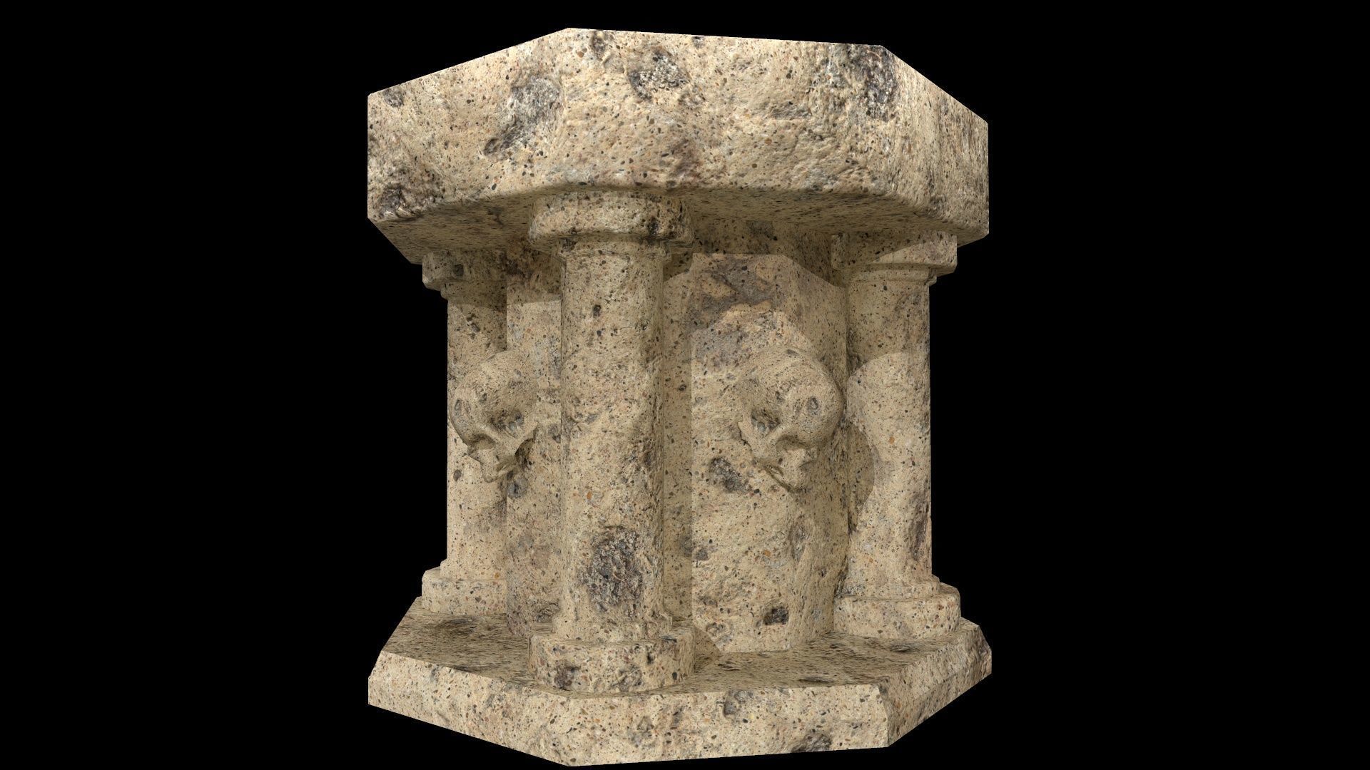 Fountain Colum Low-poly 3D model_3