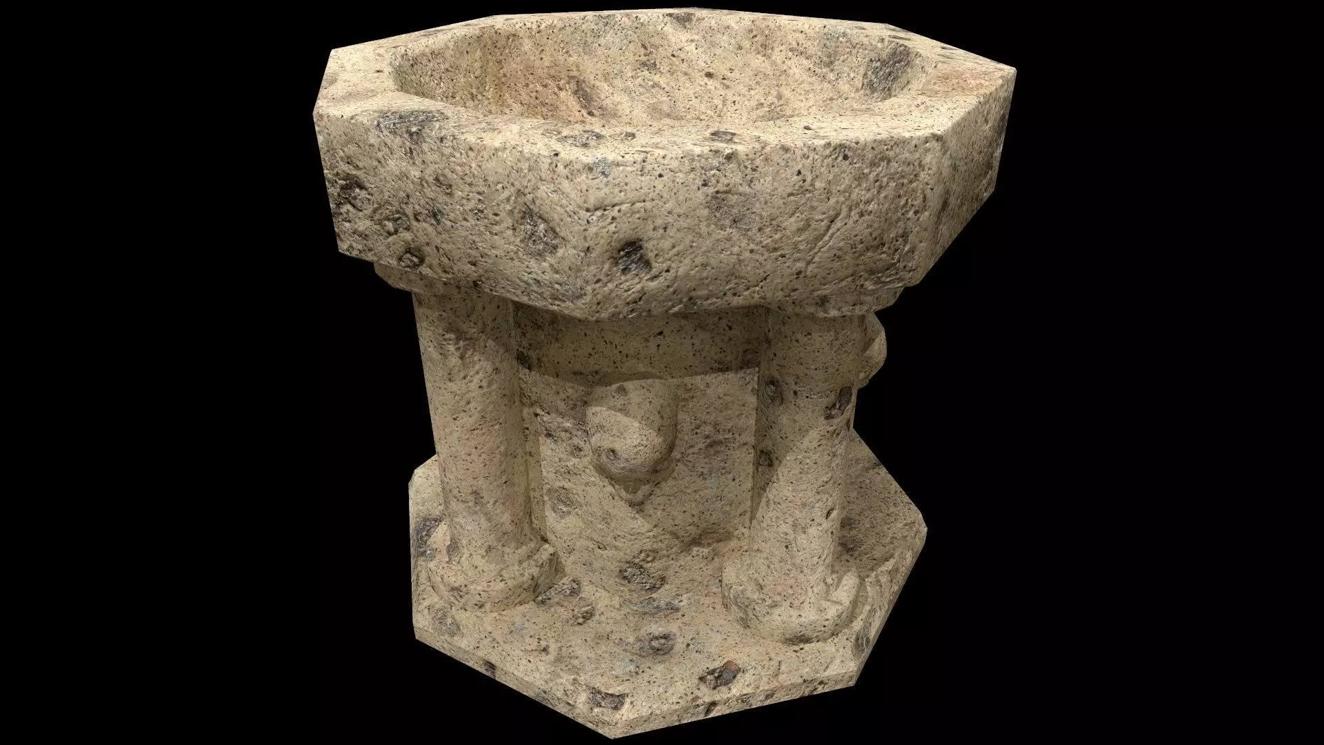 Fountain Colum Low-poly 3D model_0