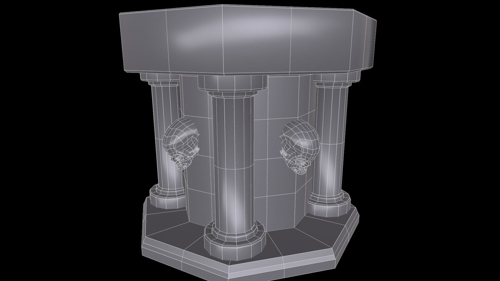 Fountain Colum Low-poly 3D model_13