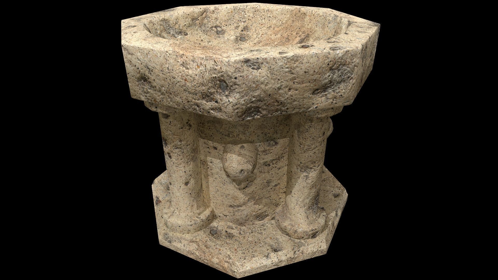 Fountain Colum Low-poly 3D model_1