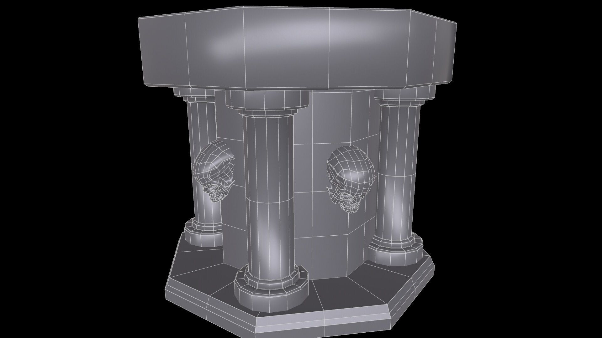 Fountain Colum Low-poly 3D model_14