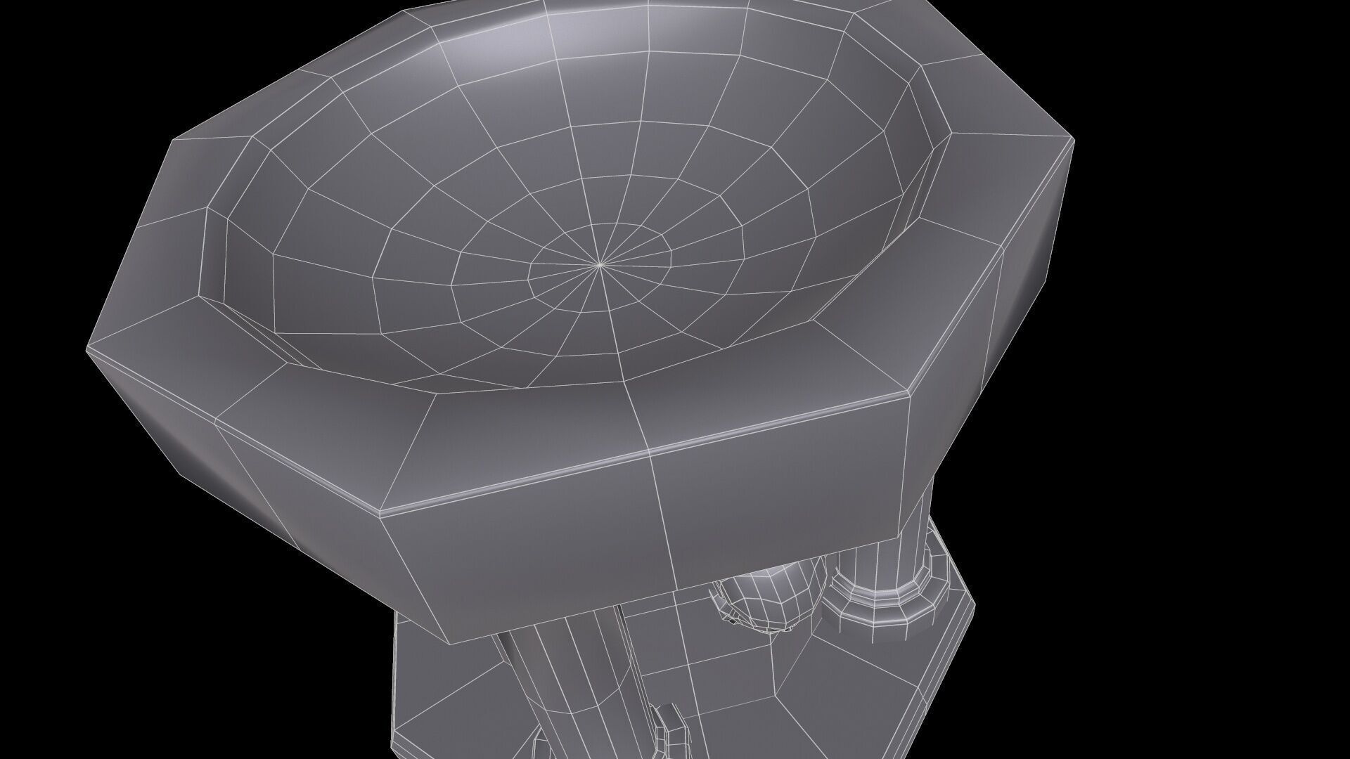 Fountain Colum Low-poly 3D model_15