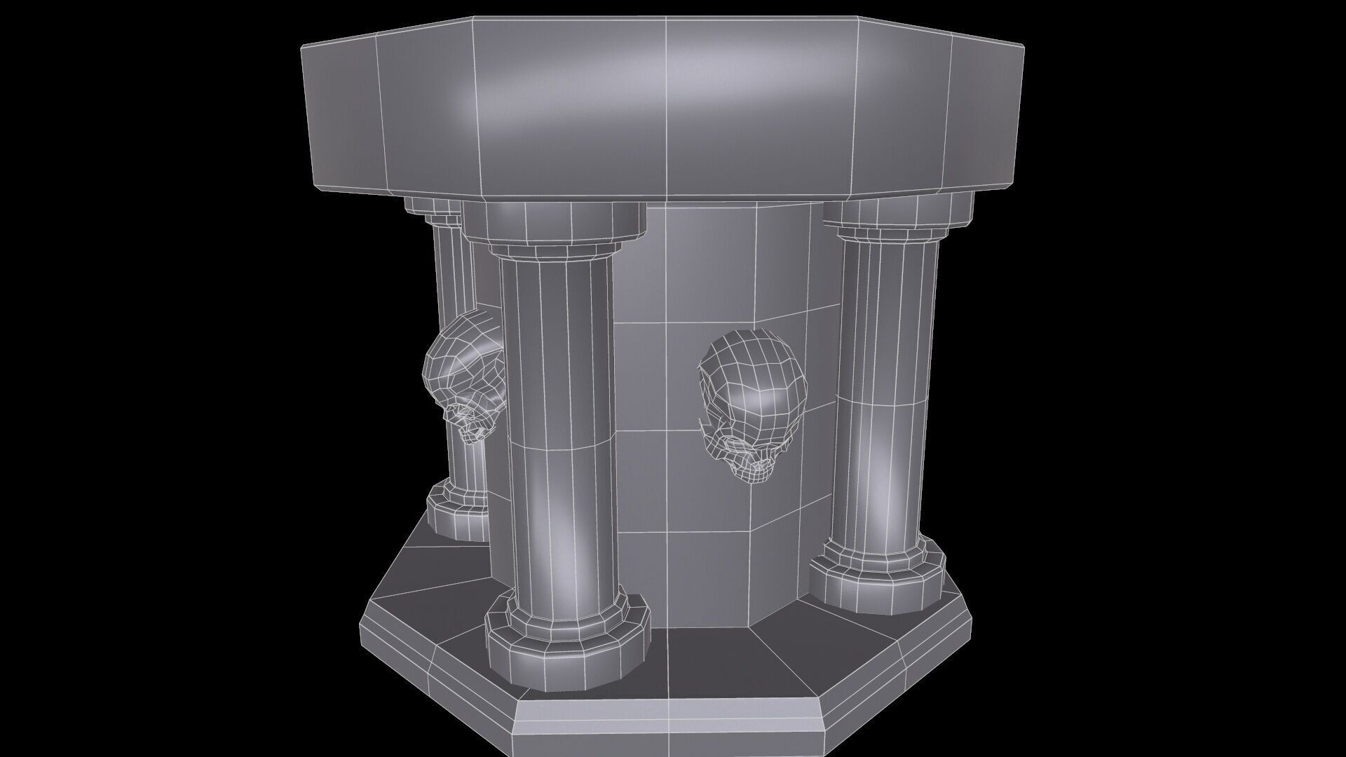 Fountain Colum Low-poly 3D model_12