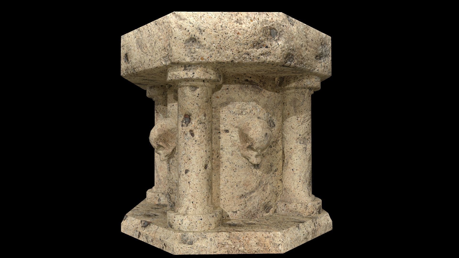 Fountain Colum Low-poly 3D model_4