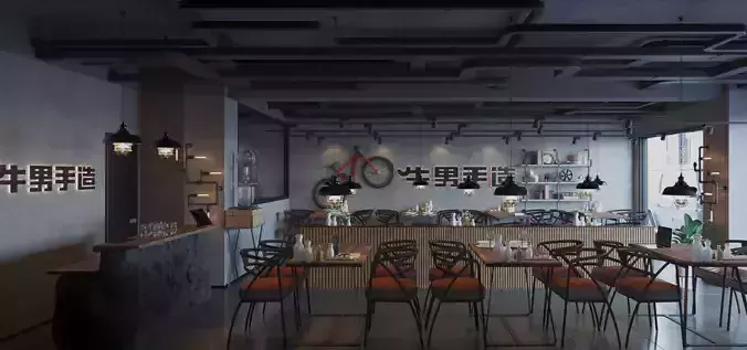  restaurant  cafe  Interior scene 52