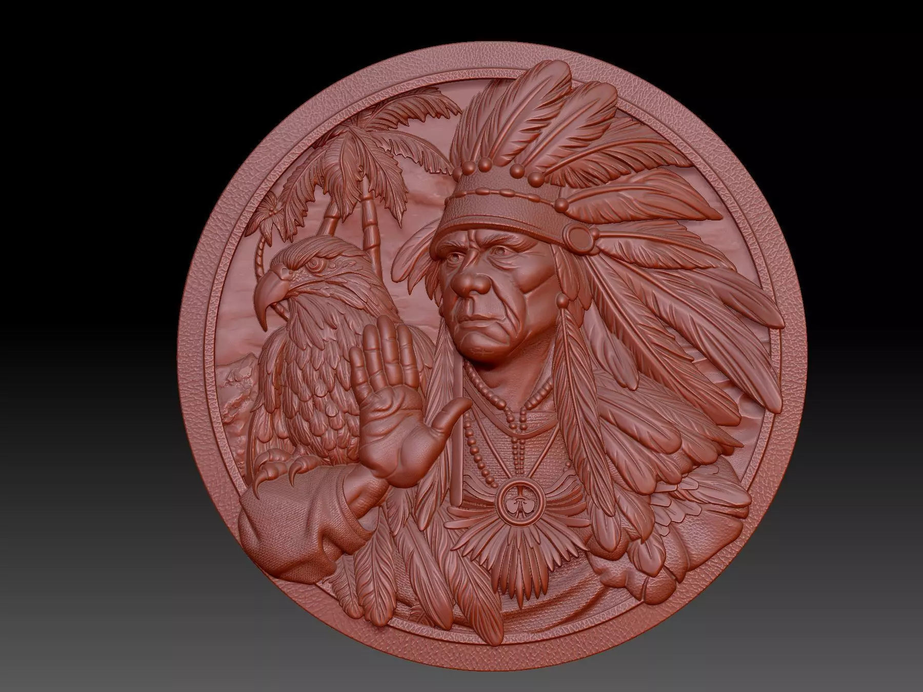 Indian and Eagle 3D print model