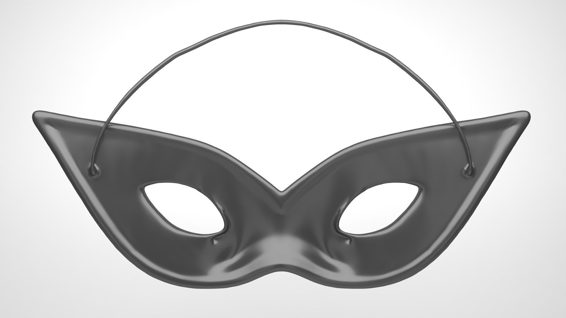 Carnival black mask 3D print model_3