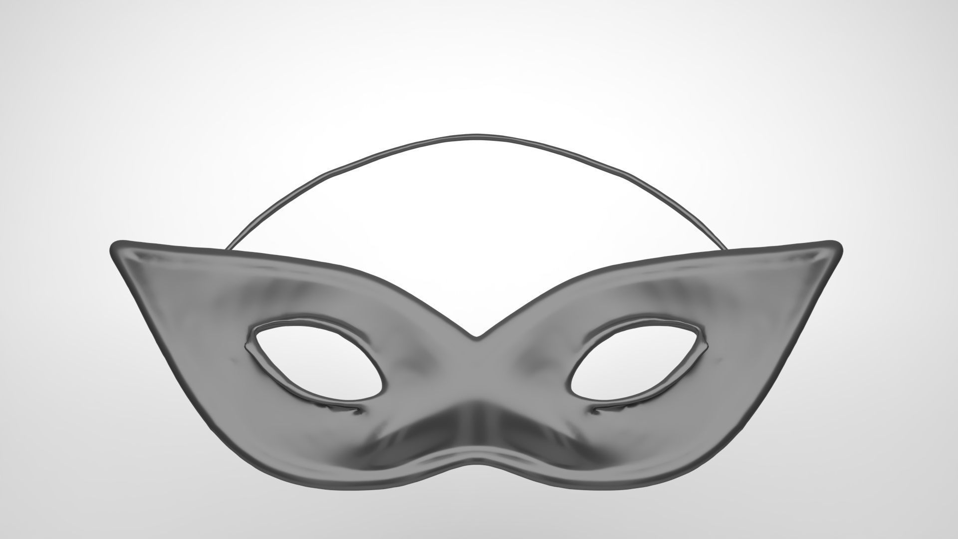 Carnival black mask 3D print model_2