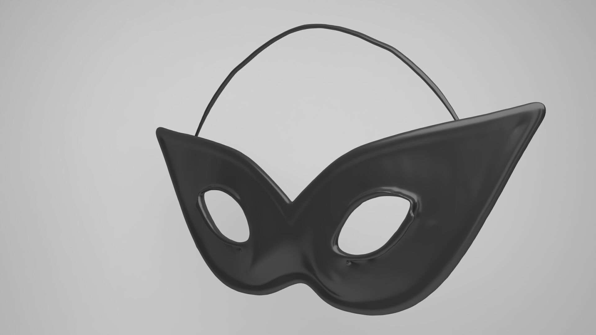 Carnival black mask 3D print model_1