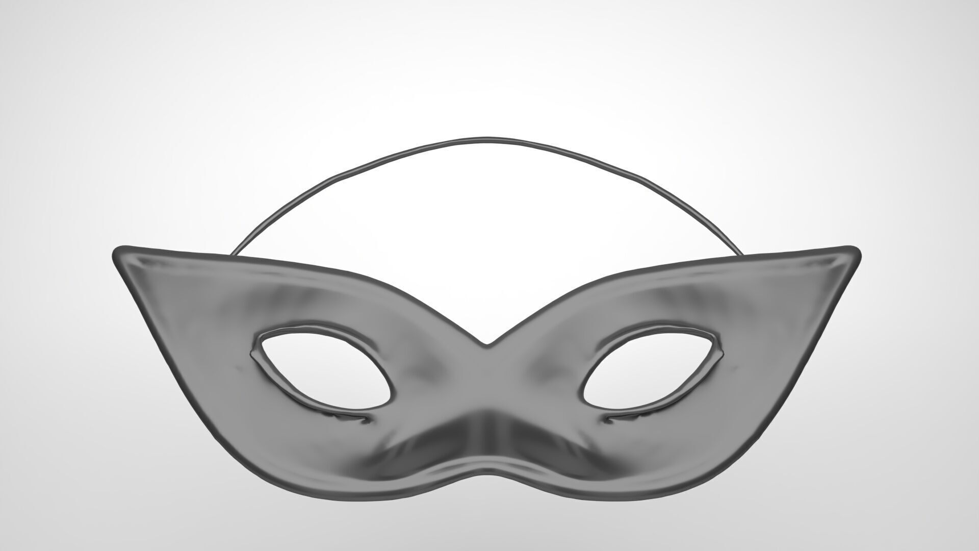 Carnival black mask 3D print model_4