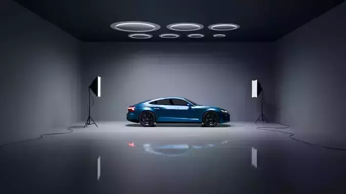 Automotive Studio Scene  -  Circular Light Setup