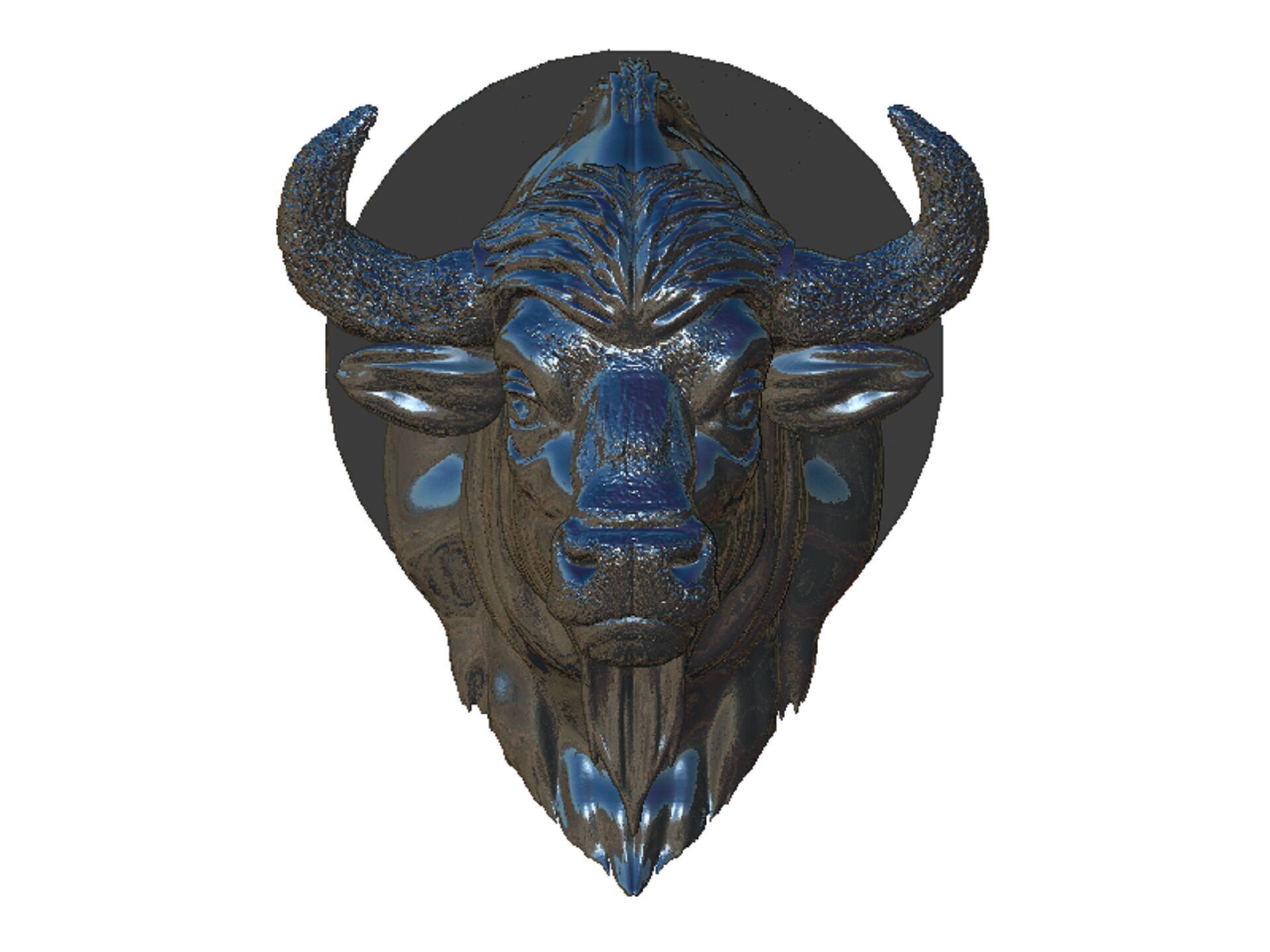 bison head 3D print model_9