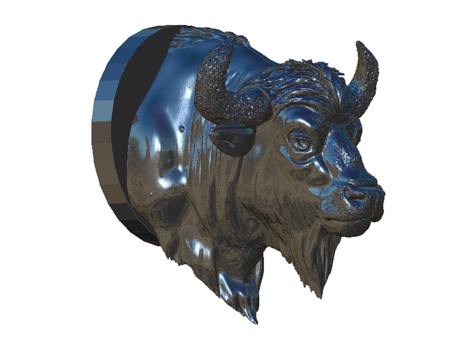 bison head 3D print model_10