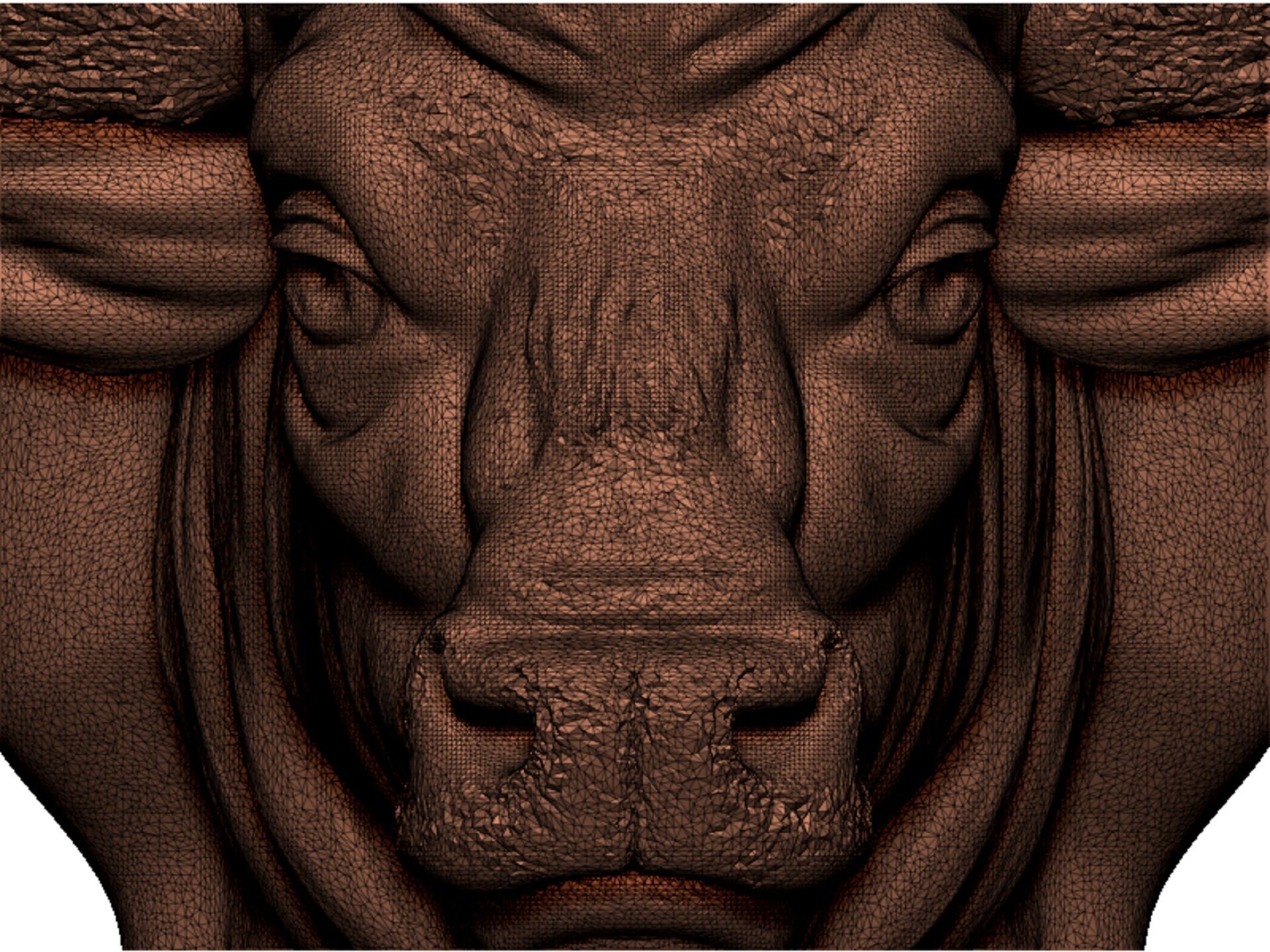 bison head 3D print model_13
