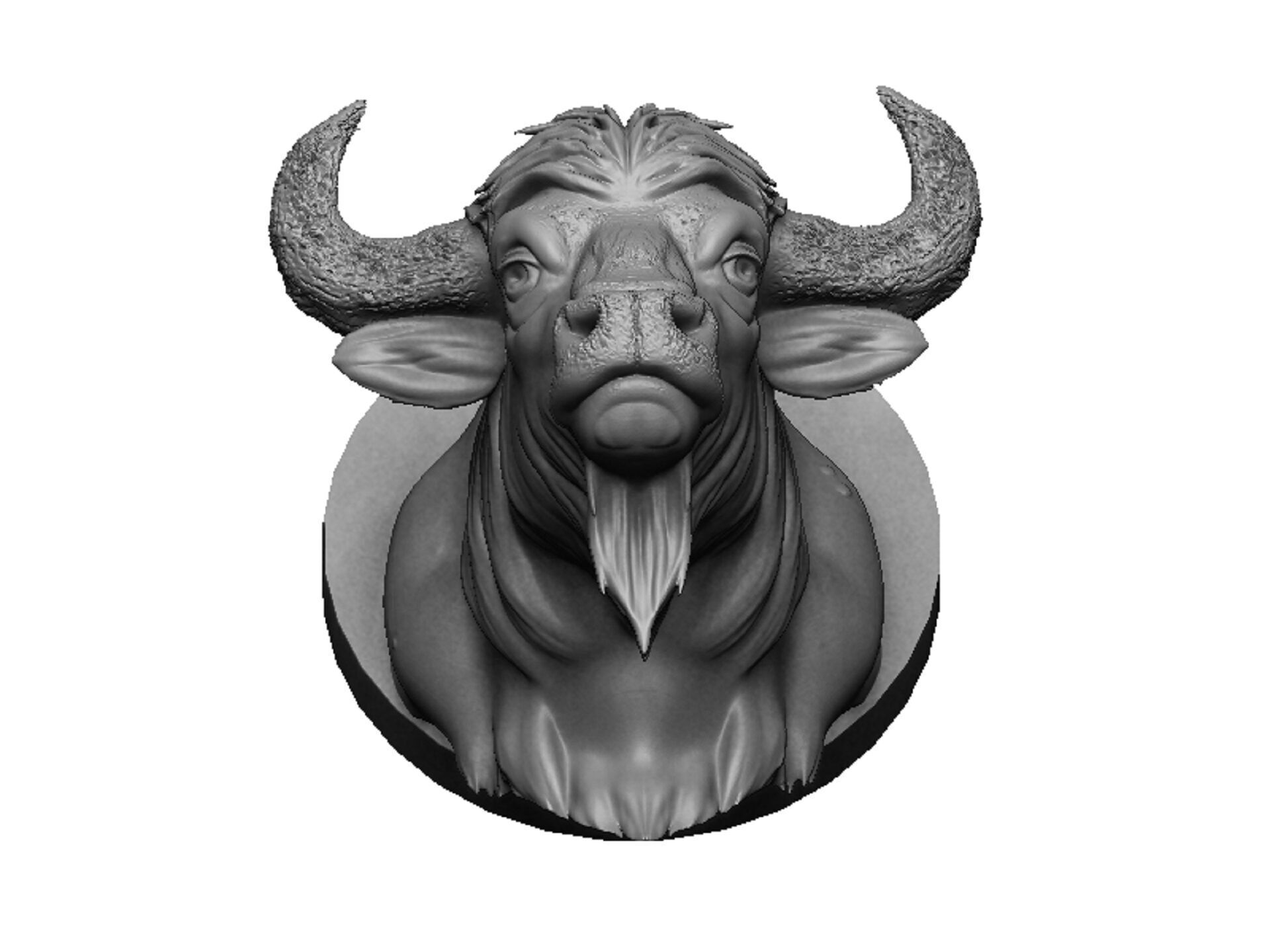 bison head 3D print model_8