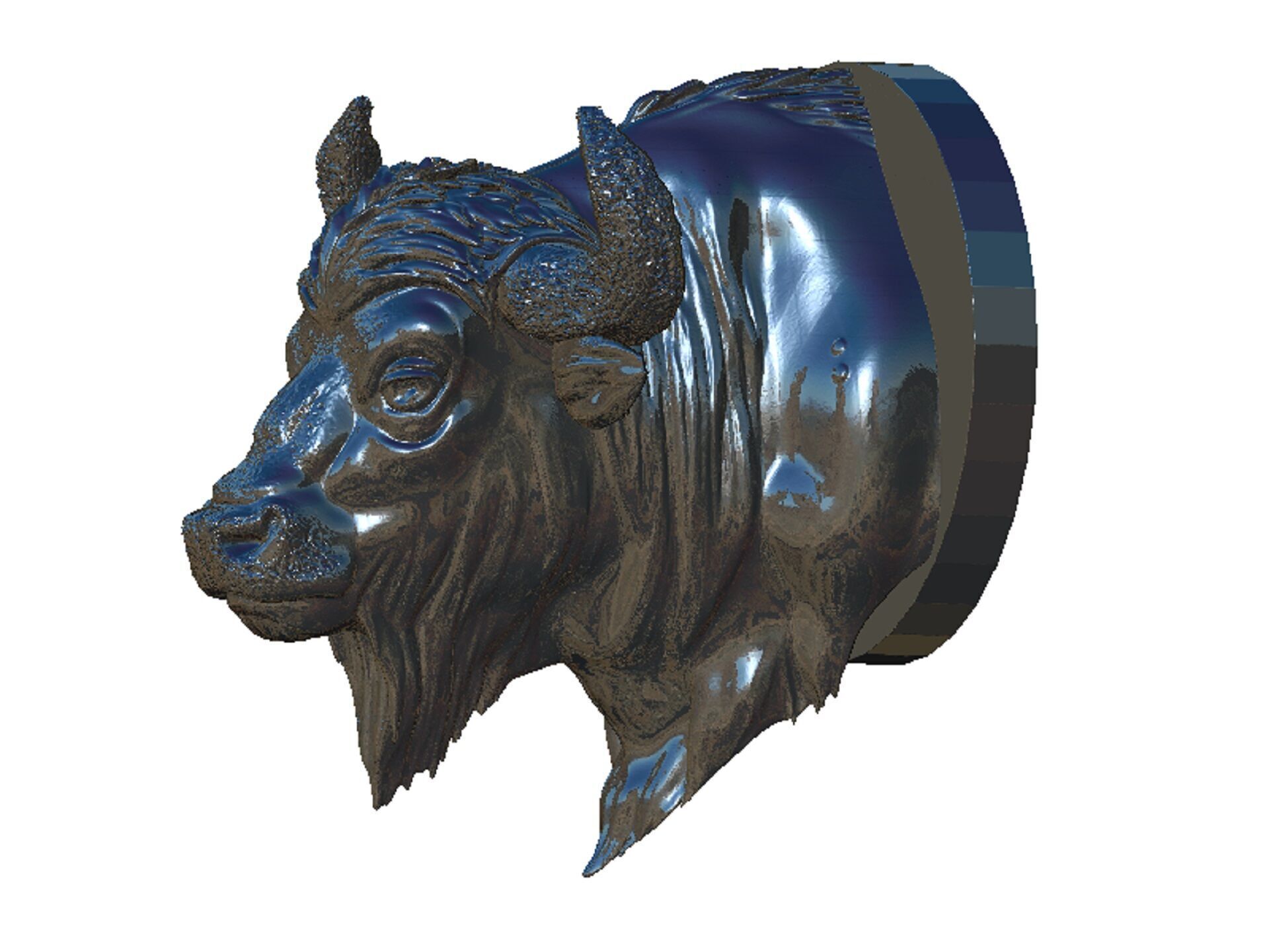 bison head 3D print model_11