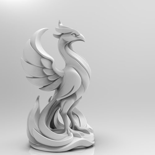 Mystical Phoenix Minimalist Sculpture 3D print model