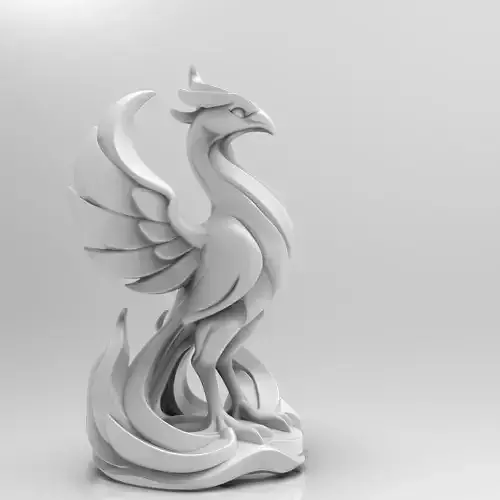 Mystical Phoenix Minimalist Sculpture 3D print model