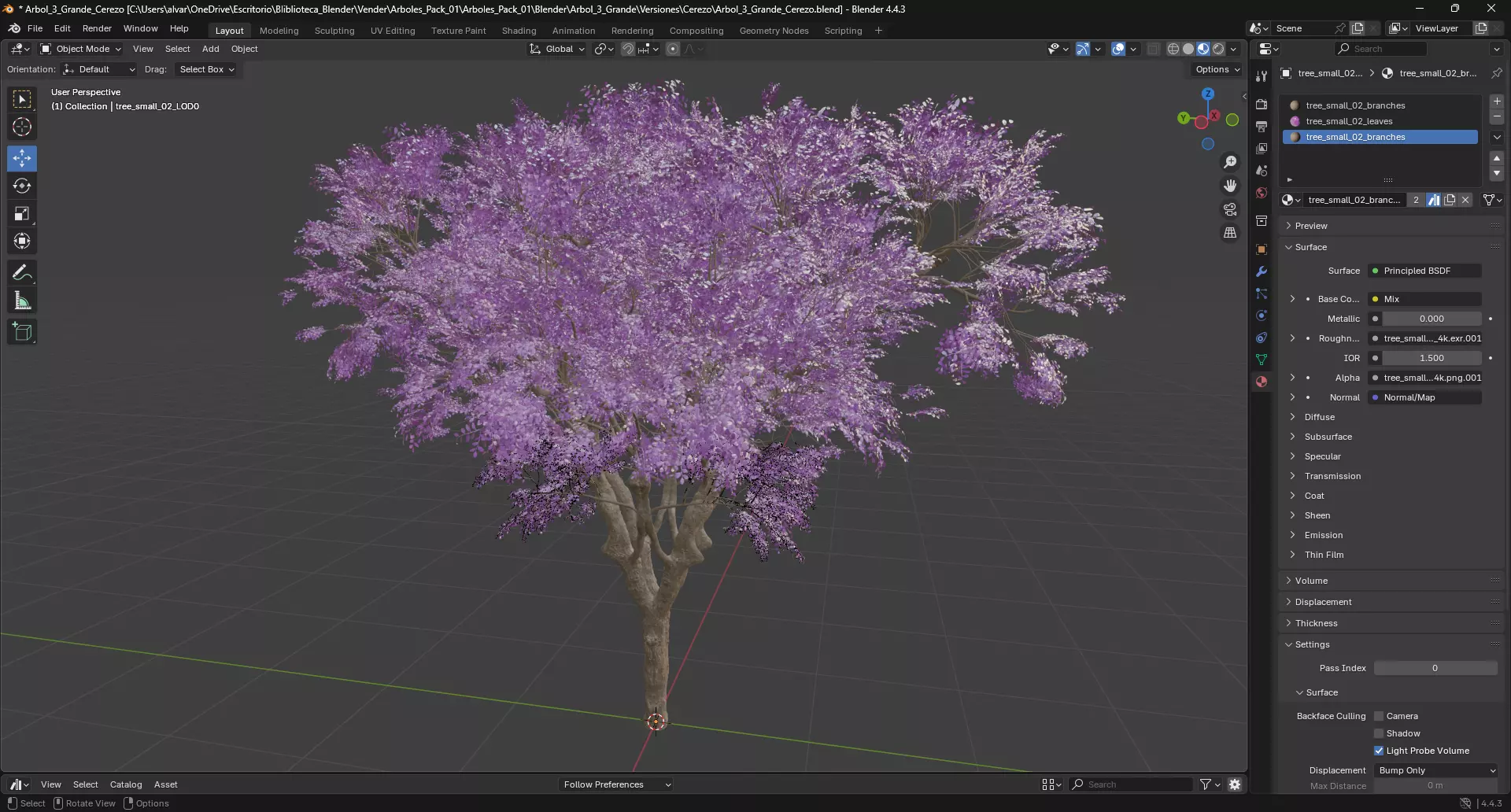 Paquete de Arboles Estilizados 3D 2 Modelos con 4 Variaciones P2 3D model