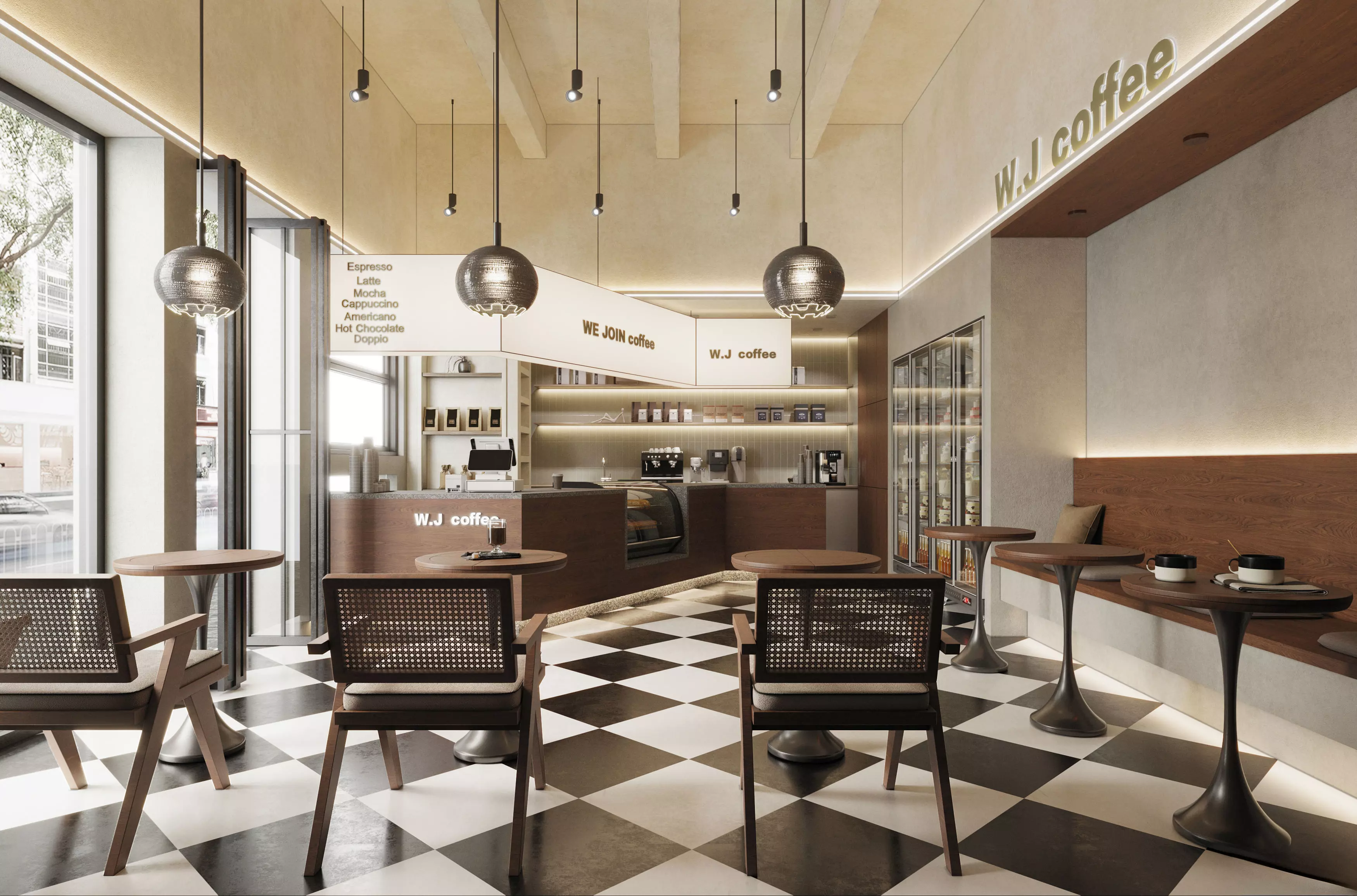 coffee shop  interior  3D model_0